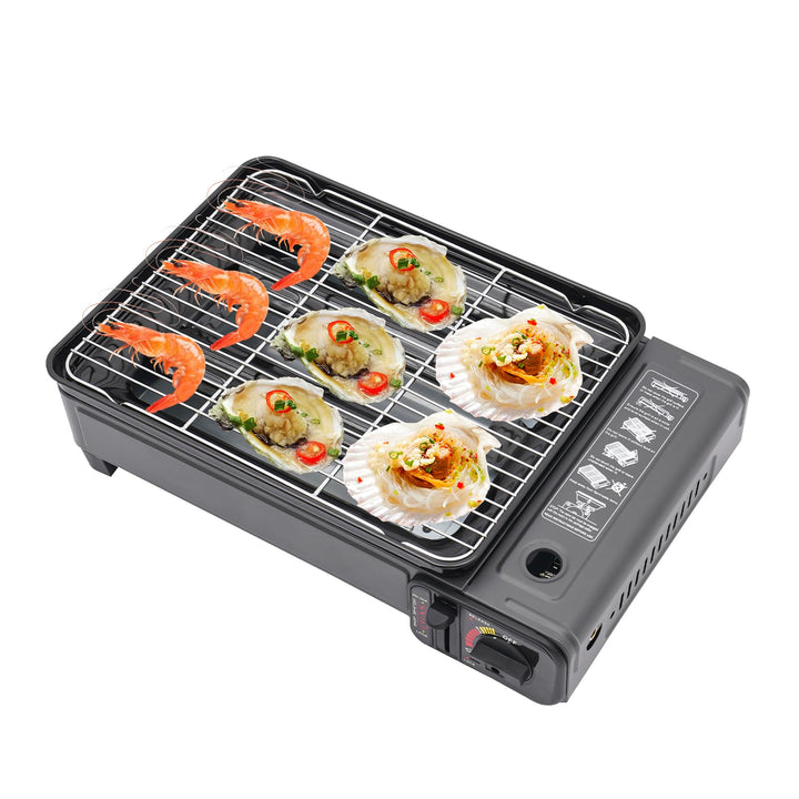 Grillkocher, Tragbarer Camping Grill Gasherd, Tragbarer Butan Gasherd, für Camping, Reisen, Trekking