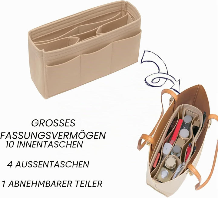 DailyPlus Geldbörsen-Organizer-Einsatz, Filztasche, Organizer, Handtaschen-Organizer, Tasche in der