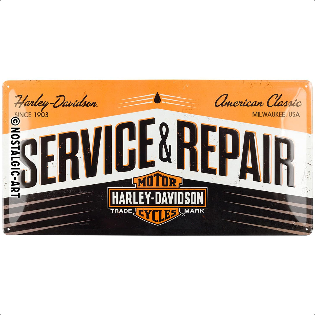 Nostalgic-Art Retro Blechschild, 25 x 50 cm, Harley-Davidson Service & Repair – Geschenk-Idee für Bi