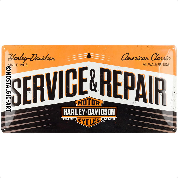 Nostalgic-Art Retro Blechschild, 25 x 50 cm, Harley-Davidson Service & Repair – Geschenk-Idee für Bi