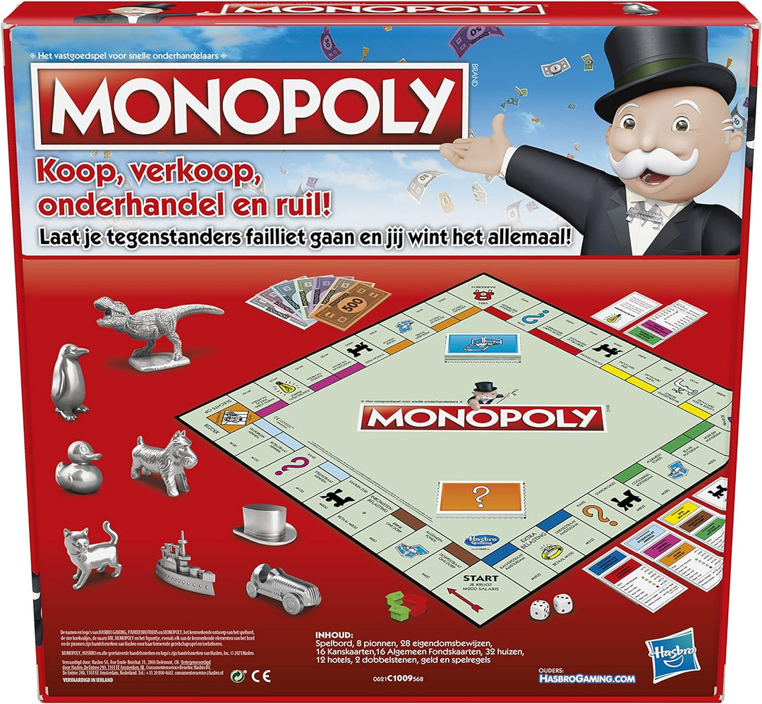 Monopoly Classic Brettspiel mit neuen General Fondkarten ab 8 Jahren Niederländische Fassung