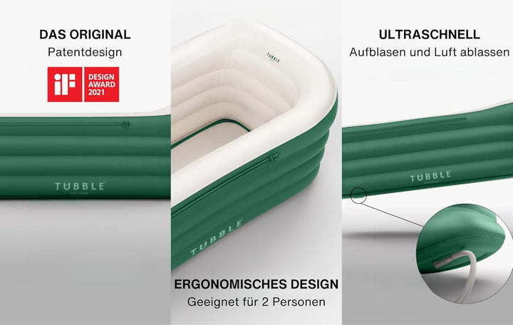 Tubble® Royale Aufblasbare Badewanne - Verwendung als Heiss- und Eisbad - Schneller Aufbau in 1min -