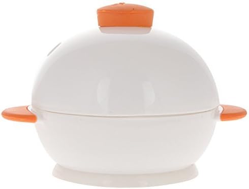 Joie Big Boiley Mikrowellenkessel für 4 Eier, Weiss und Orange, Kunststoff, 17.78x13.34x12.7 cm Mikr