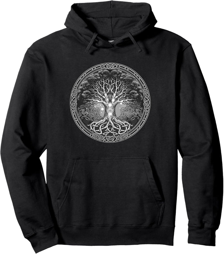 Mystisch Wikinger Baum des Lebens Yggdrasil Design Pullover Hoodie