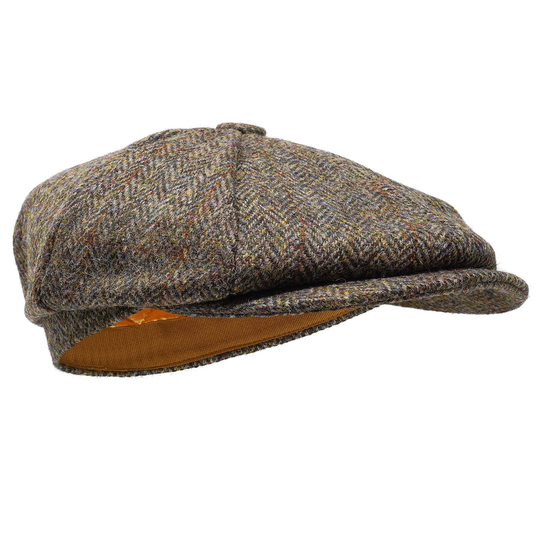 Borges & Scott Lomond Schirmmütze Newsboy – Schiebermütze aus 100% handgewebter Wolle - Harris Tweed