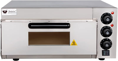 Beeketal 'BPO33-1' Profi Pizzaofen mit 400x400 mm Schamottstein Backfläche, Gastro Steinbackofen für
