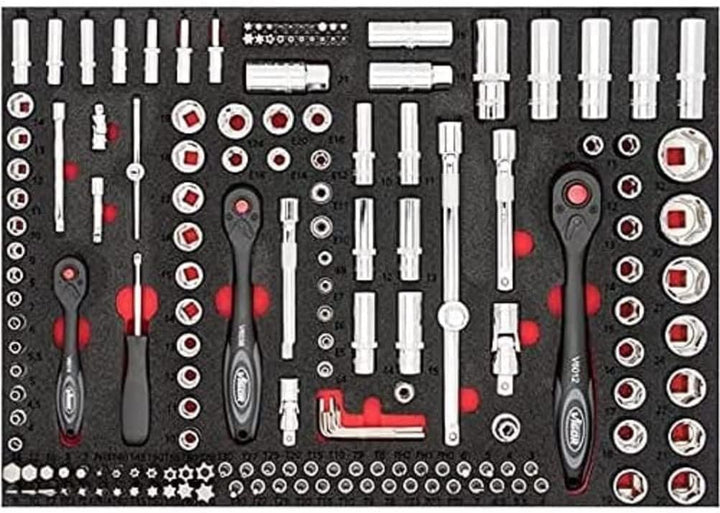 Vigor Steckschlüssel-Werkzeug-Satz, Innenvierkant Antrieb 6,3 mm-1/4 Zoll, 10 mm-3/8 Zoll und 12,5 m