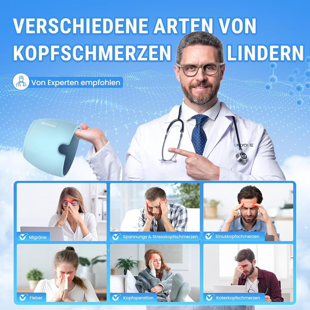 ONLYCARE Migräne Maske Migräne Mütze Migräne Relief Cap, Headache Relief Hat Kühlmaske Kühlmütze Kop