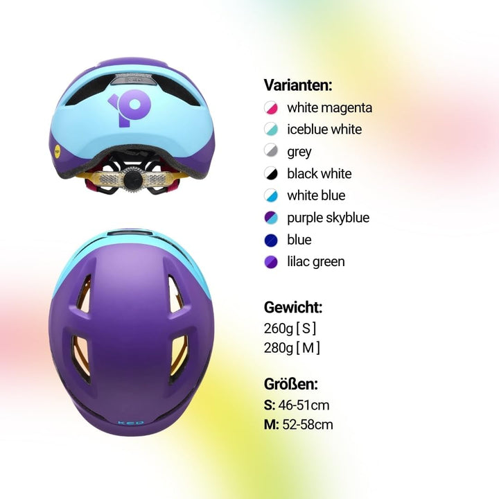 KED Pop MIPS Kinder Fahrrad Helm schwarz/weiss 2023 Violett M (52-56cm), Violett M (52-56cm)