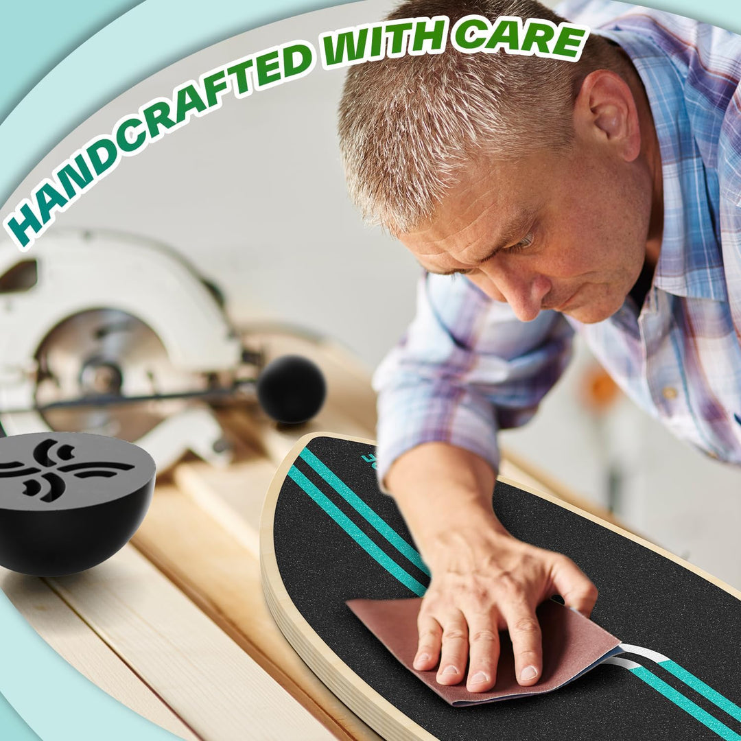 Sportneer Surfin Balance Board Erwachsene 8-in-1 – Gleichgewichtstrainer mit Rolle, Gummiball & Halb
