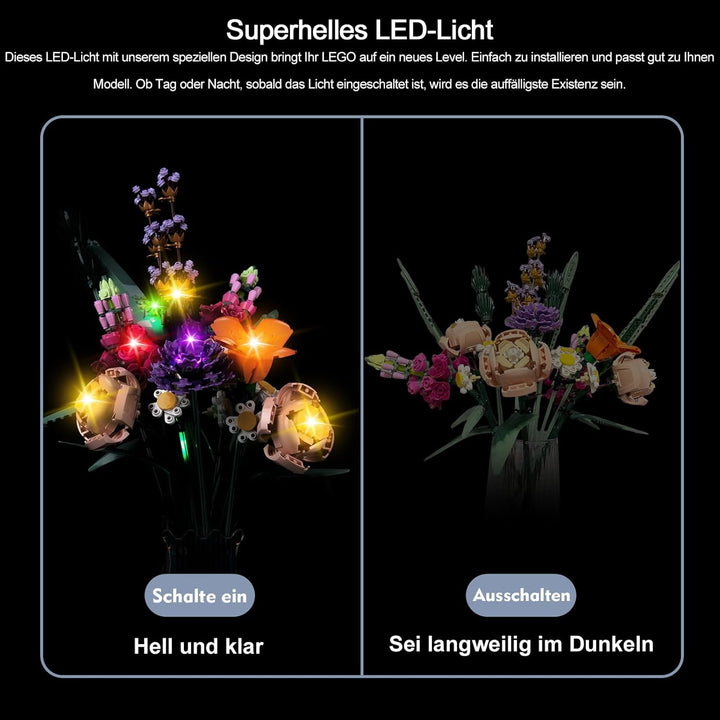 Led Licht Set für Lego 10280 Icons Blumenstrauss (Kein Lego-Modell), Led Beleuchtungs Set für Lego F