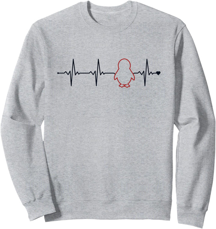Penguin Heartbeat Kaiserpinguin Seevogel Pinguin Sweatshirt