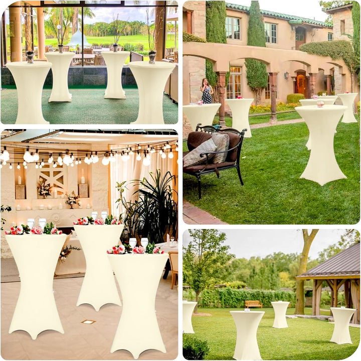 Pesonlook 3er-Set Stretch Stehtisch Husse für Bistrotisch Ø 80-85 cm Elegante,Verstärkung im Fussber