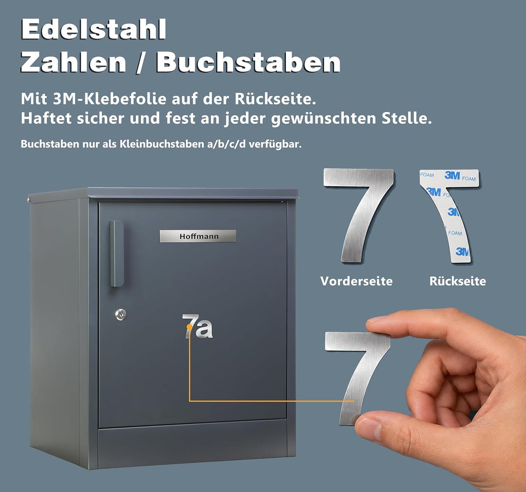 Zedelmaier Paketbox, Grosses Paketfach in Anthrazit zur Wandmontage, Personalisierte Paketbox für Dr