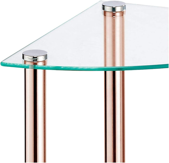 mDesign modernes Glasregal – stilvolles Eckregal aus Glas mit 3 Ebenen – elegantes Ablageregal für B