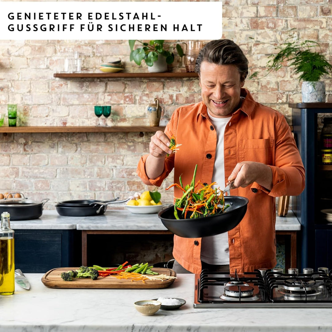 Jamie Oliver by Tefal Cook's Direct Kochgeschirr-Set, 5-tlg., Pfannenset induktionsgeeignet und back