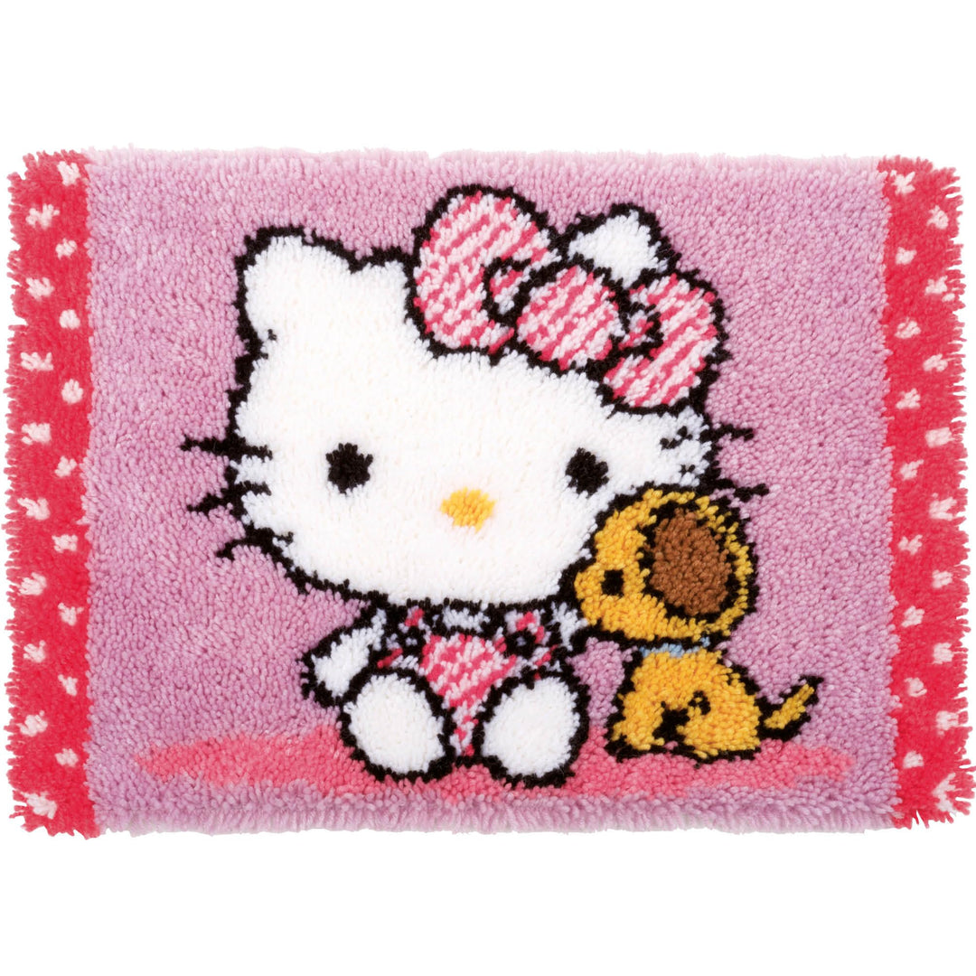 Vervaco Knüpfpackung zum Fertigen eines Knüpfteppichs, Baumwolle, weiss, 55 x 38 x 0,3 cm, 55 x 38 x