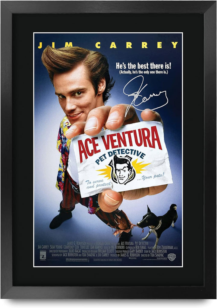 HWC Trading Ace Ventura Pet Detective A3 Gerahmte Signiert Gedruckt Autogramme Bild Druck-Fotoanzeig