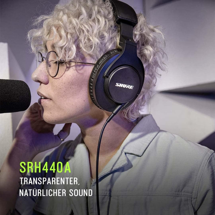 Shure SRH440A Over -Ear Over -Ear -Kabel -Kopfhörer für Überwachung und Aufnahme, professionelle Stu