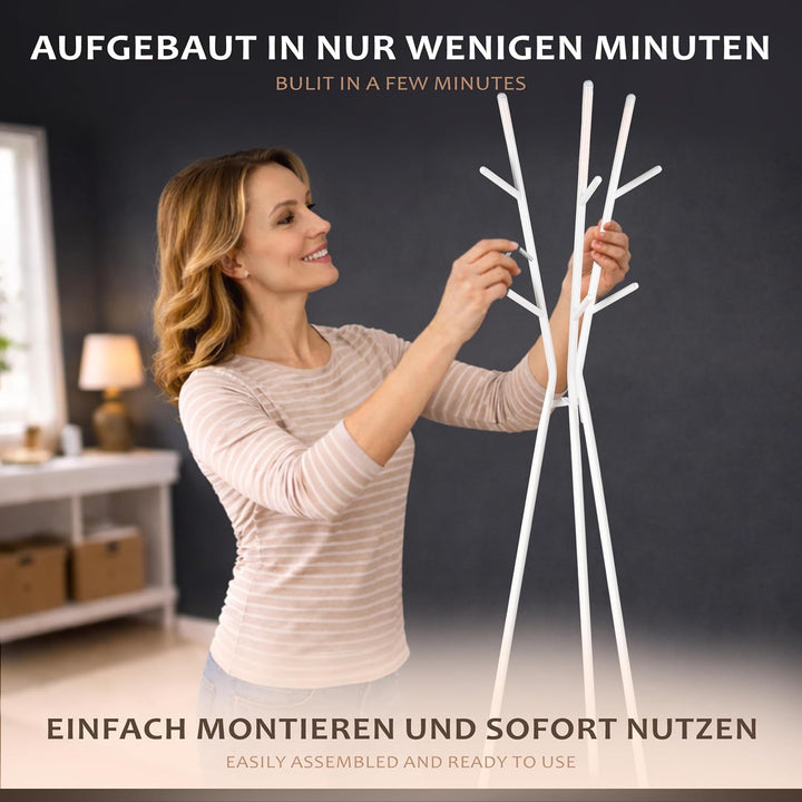 ONVAYA® 3-Bein Garderobe | Design Kleiderständer mit Ablage | Platzsparende Standgarderobe inkl. Hak