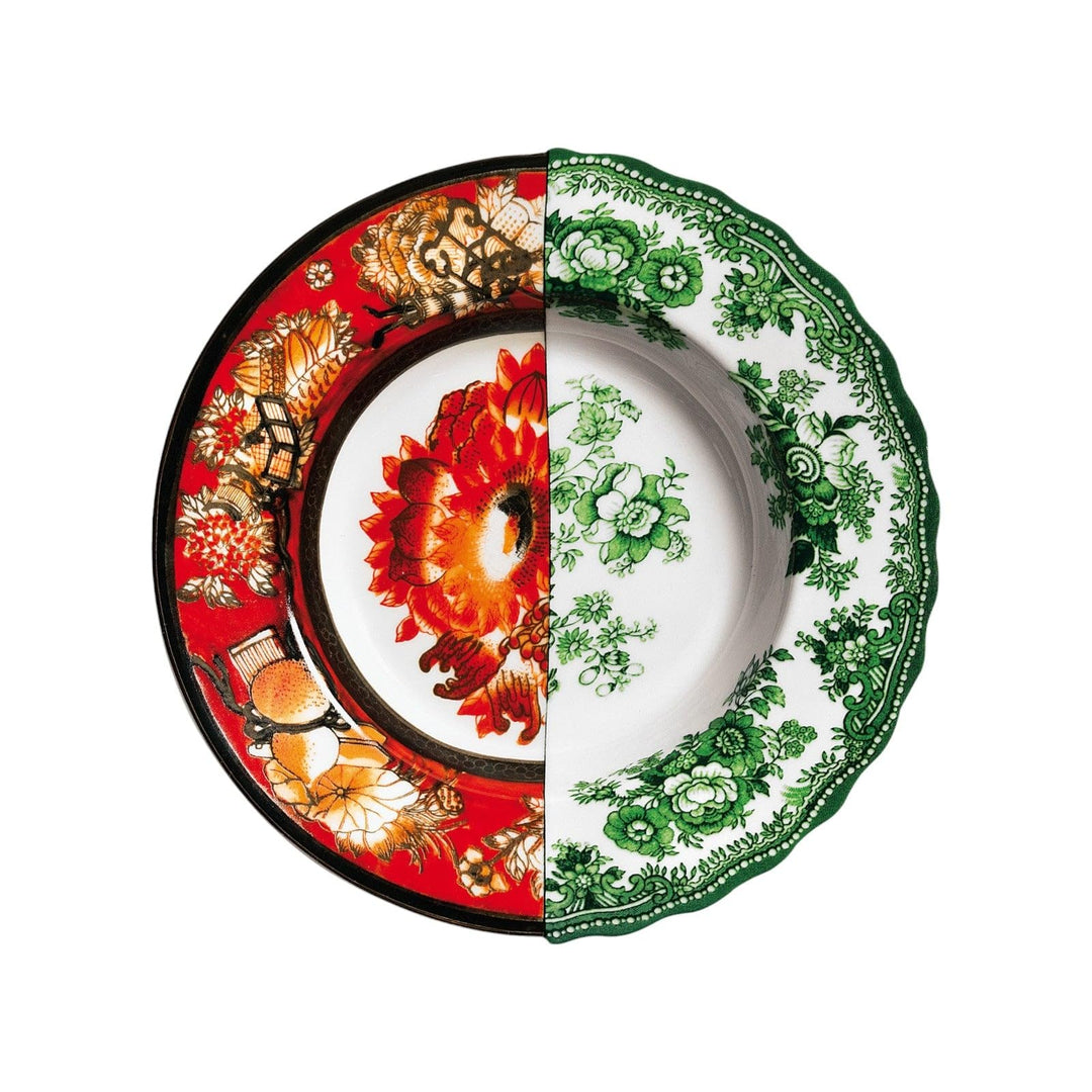 Seletti Suppenteller aus Porzellan, Ø 25,4 cm, Höhe 4,2 cm, Hybrid-Cecilia