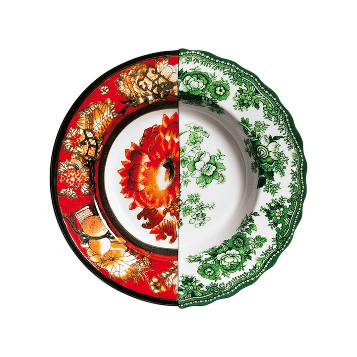Seletti Suppenteller aus Porzellan, Ø 25,4 cm, Höhe 4,2 cm, Hybrid-Cecilia