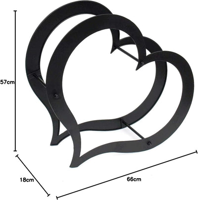 DanDiBo Kaminholzregal Metall Innen Herz Kaminholzständer 66 cm Holzkorb Kaminholzhalter Holzregal