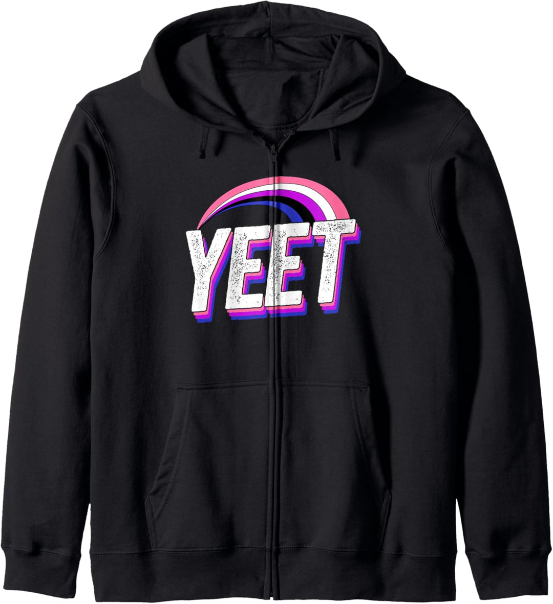 Yeet Meme Genderfluid Pride Flagge Regenbogen Millennial Gen Z Kapuzenjacke