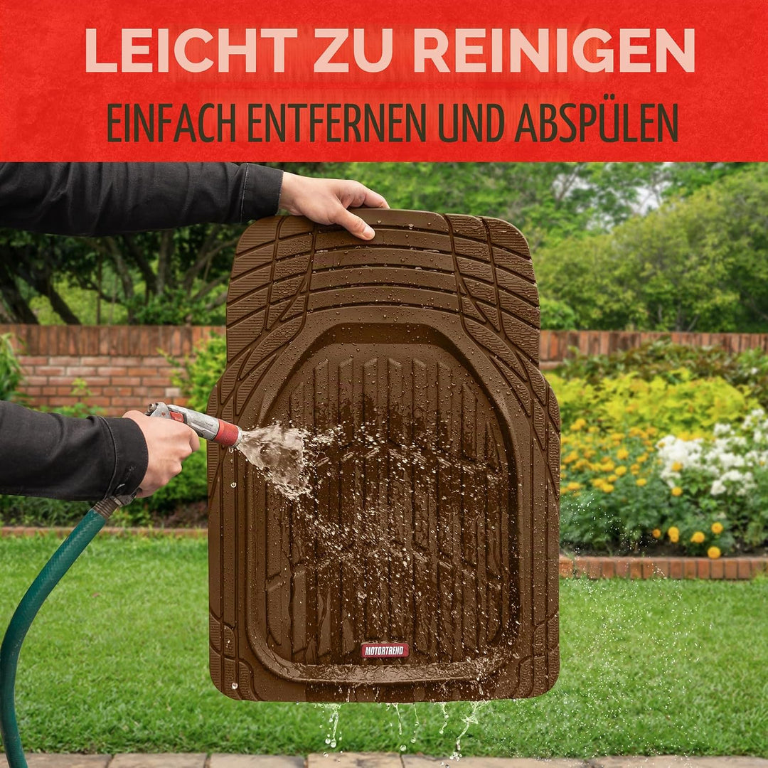 Motor Trend OF-923-BW FlexTough Contour Liners-Deep Dish Heavy Duty Gummi-Fussmatten für Auto, SUV,