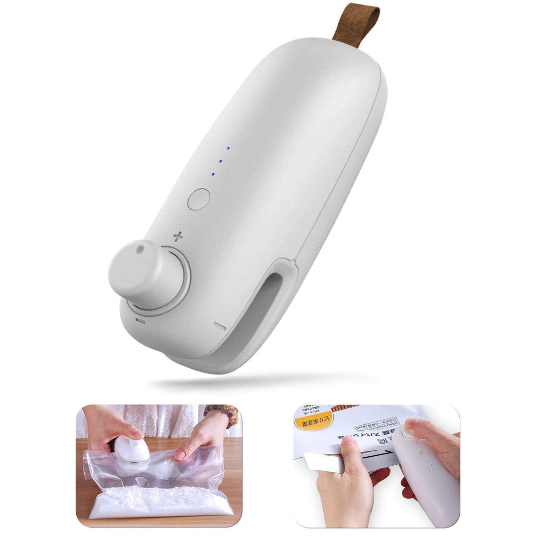 WELUV Mini Folienschweissgerät mit Cutter USB Tüten Verschweisser Hohe Sicherheit Bag Sealer Aufladu