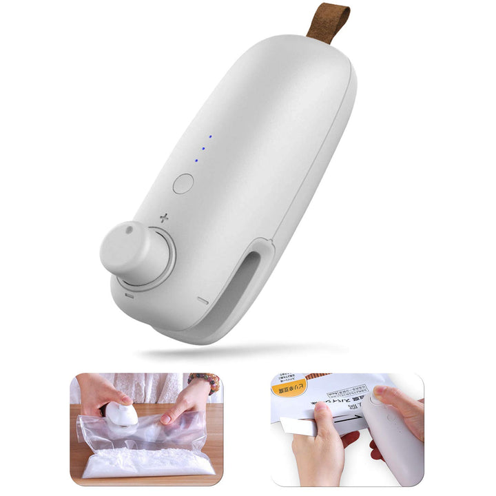 WELUV Mini Folienschweissgerät mit Cutter USB Tüten Verschweisser Hohe Sicherheit Bag Sealer Aufladu