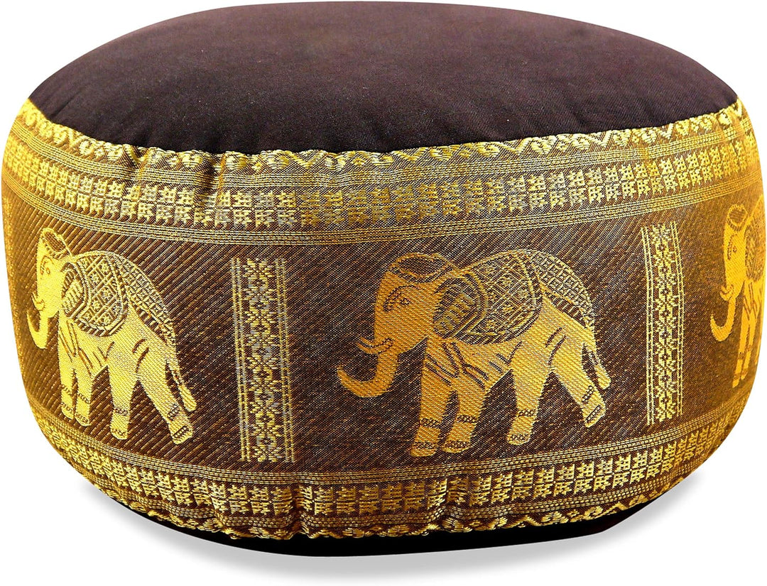 livasia Meditationskissen Thaiseide, Yogakissen klein mit Kapok, Pouf, Bodenkissen Yoga Zen Meditati