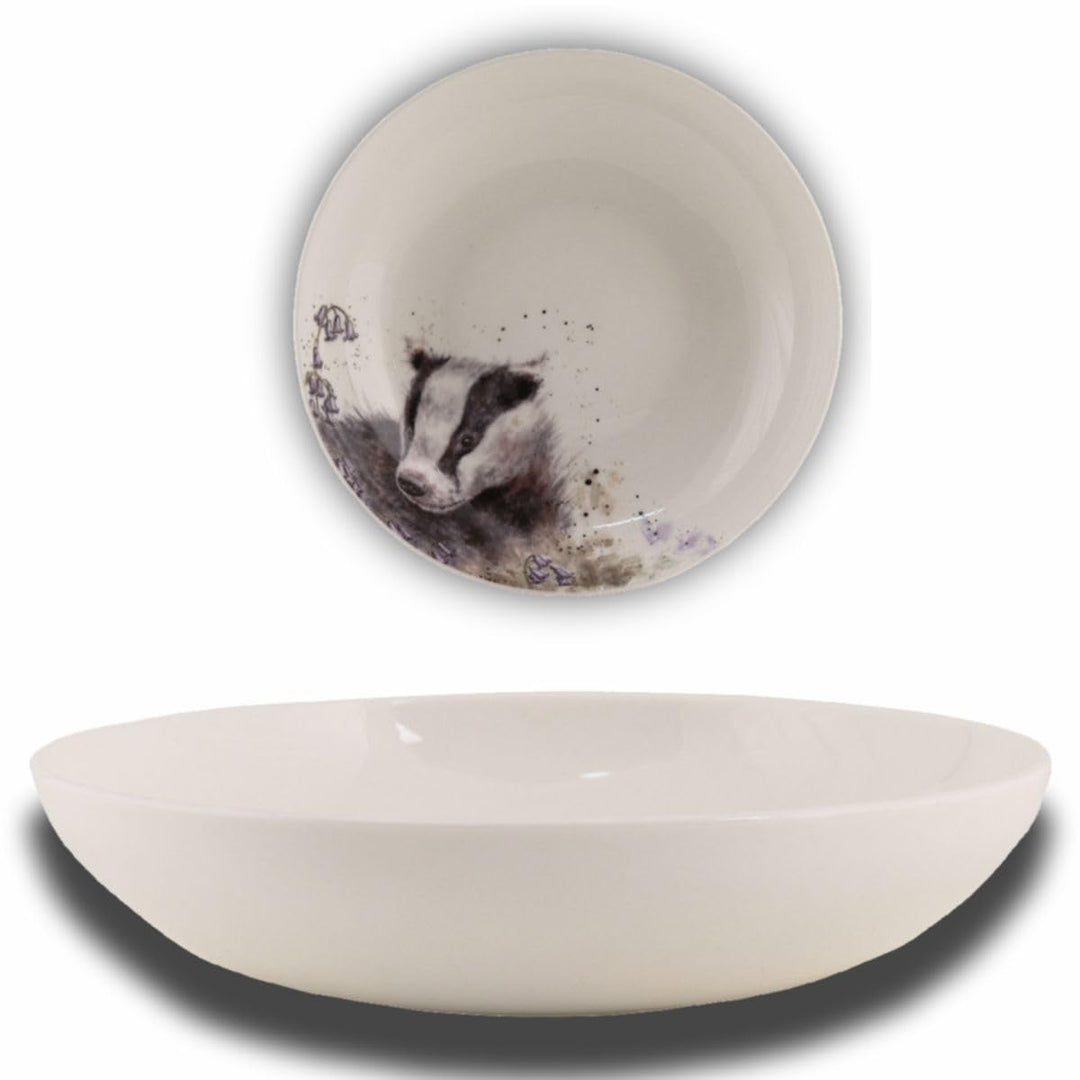 440s Wrendale Designs Porzellan Pasta- &amp; Suppenteller Dachs ca. 22cm D Royal Worcester tiefer Suppen