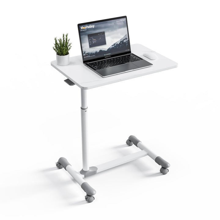 ETHU Betttisch auf Verriegelbaren Rollen Ergonomischer Mobiler Pflegetisch Höhenverstellbarer Laptop