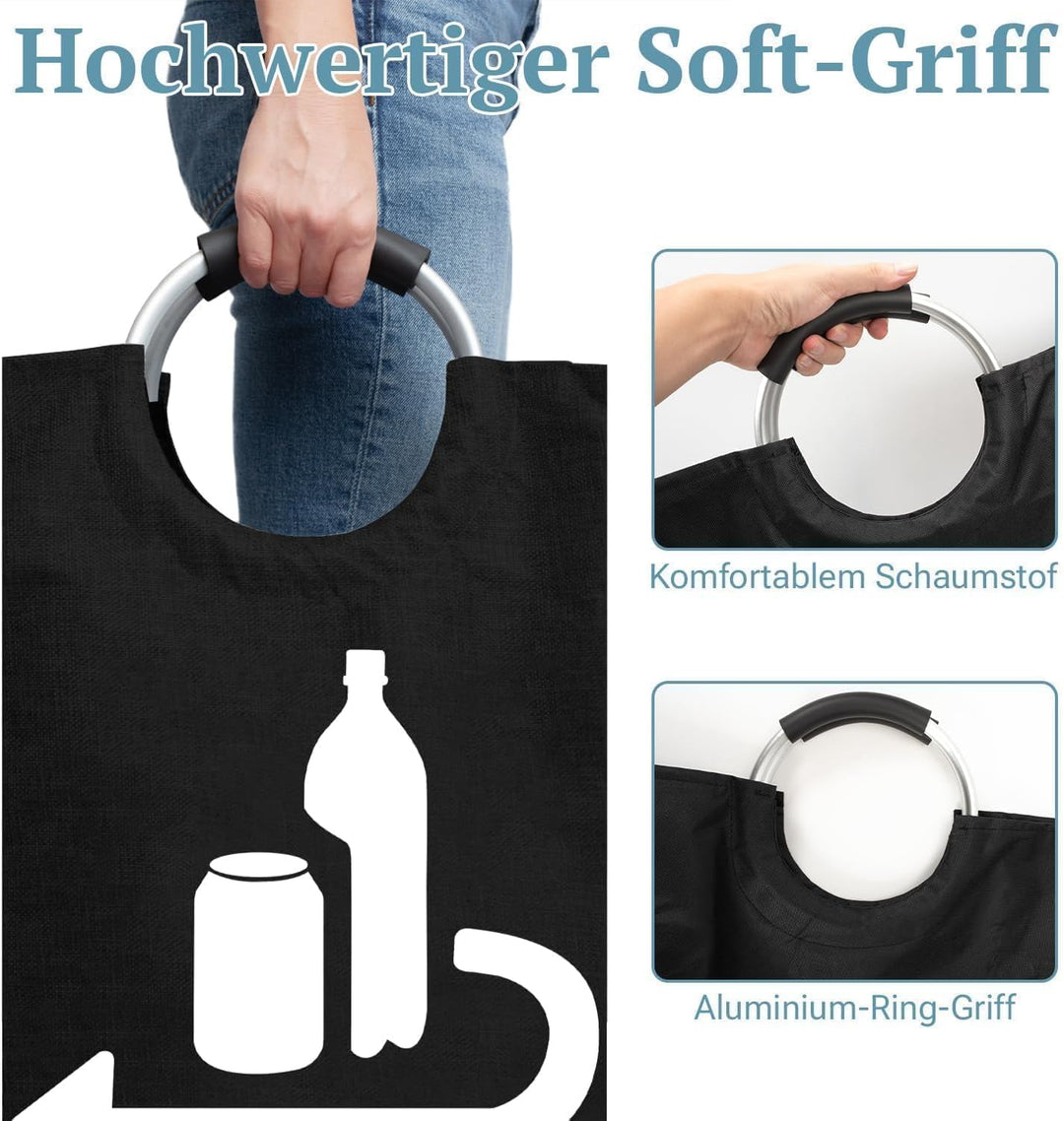 115L Pfandflaschen Sammelbehälter, Gross Faltbar Flaschensammler Altglas Leergut Pfandflaschen Aufbe