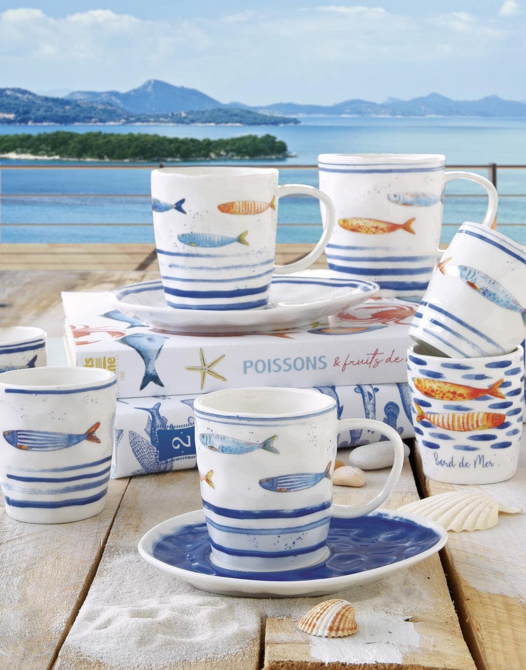 CREAFLOR HOME 6er Set Frühstücksteller, Kuchenteller Maritim Bord DE MER D. 21cm Easy Life