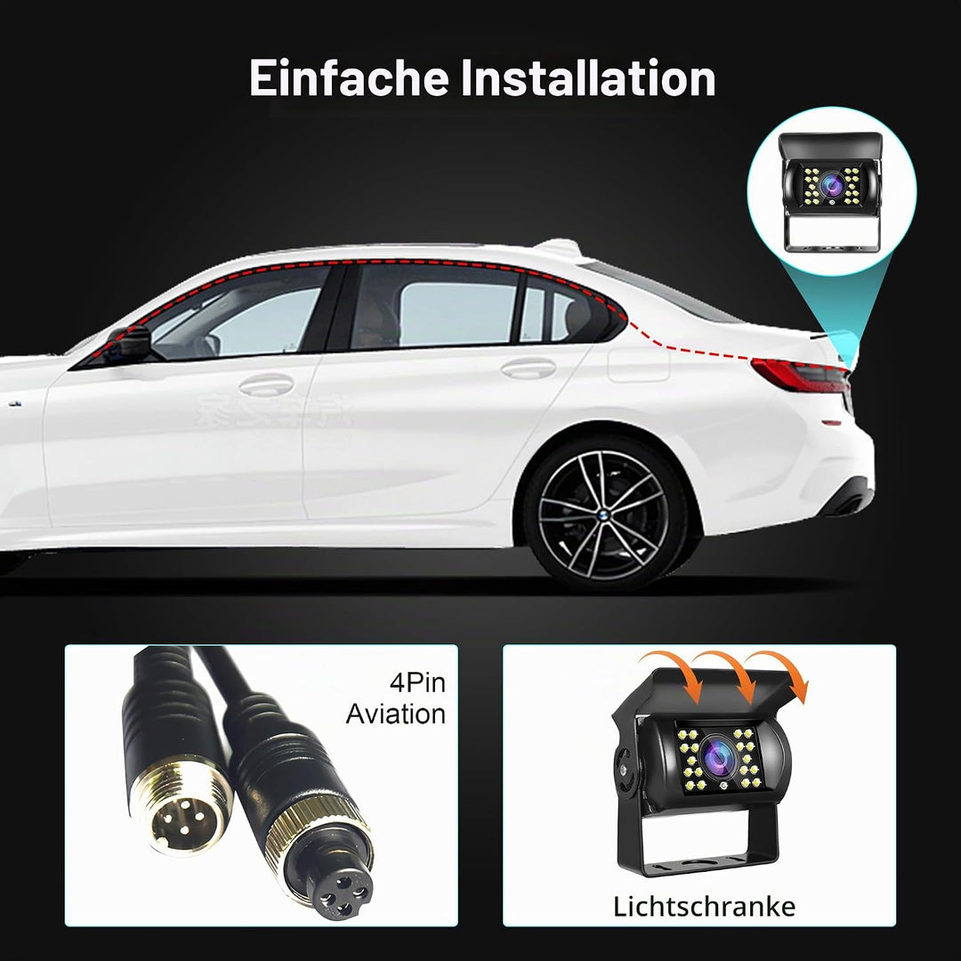 Rimoody Rückfahrkamera 4 Pin Aviation Stecker IR Nachtsicht Keine Hilfslinie Ohne Ändern der Farbe I