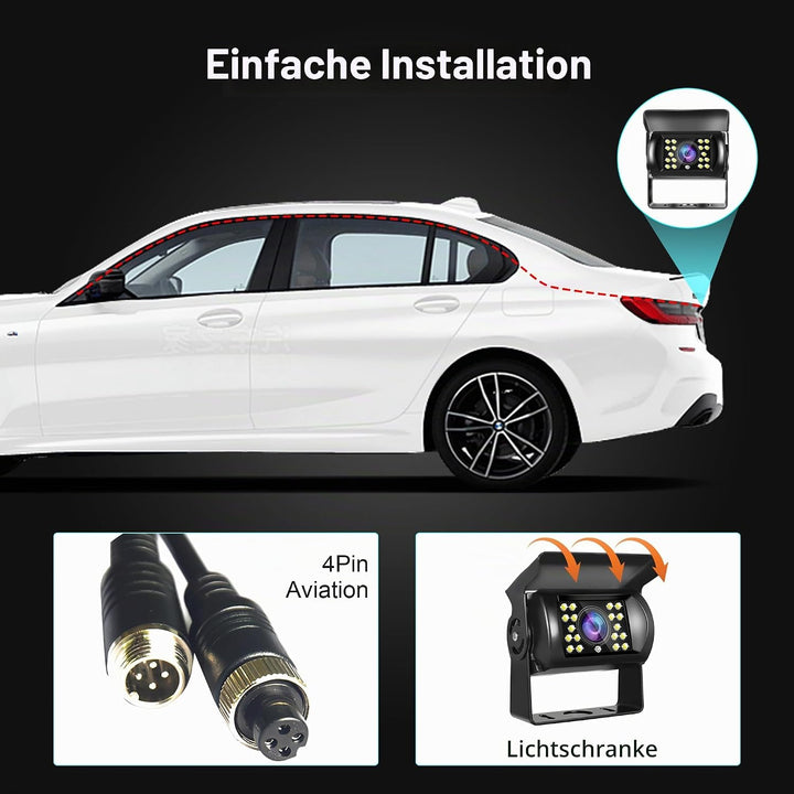 Rimoody Rückfahrkamera 4 Pin Aviation Stecker IR Nachtsicht Keine Hilfslinie Ohne Ändern der Farbe I