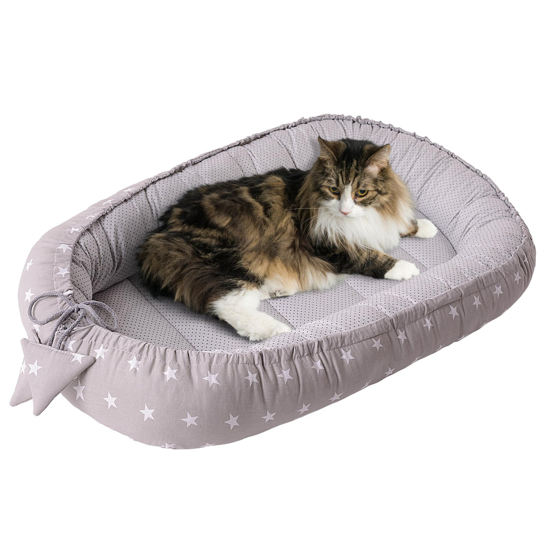 Medi Partners Katzenbett Hundebett 75x60x10cm Katzenschlafplatz Kleine Mittelgrosse Hunde Kissen Kus