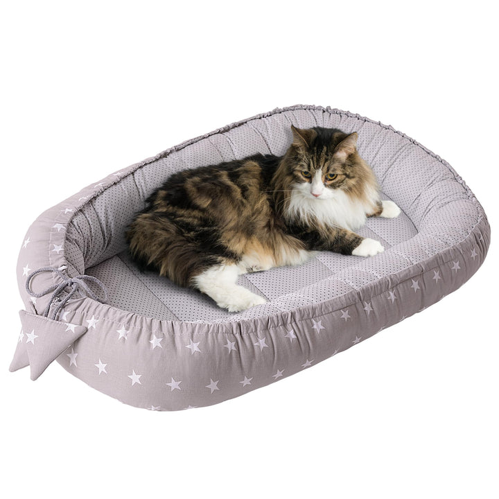 Medi Partners Katzenbett Hundebett 75x60x10cm Katzenschlafplatz Kleine Mittelgrosse Hunde Kissen Kus