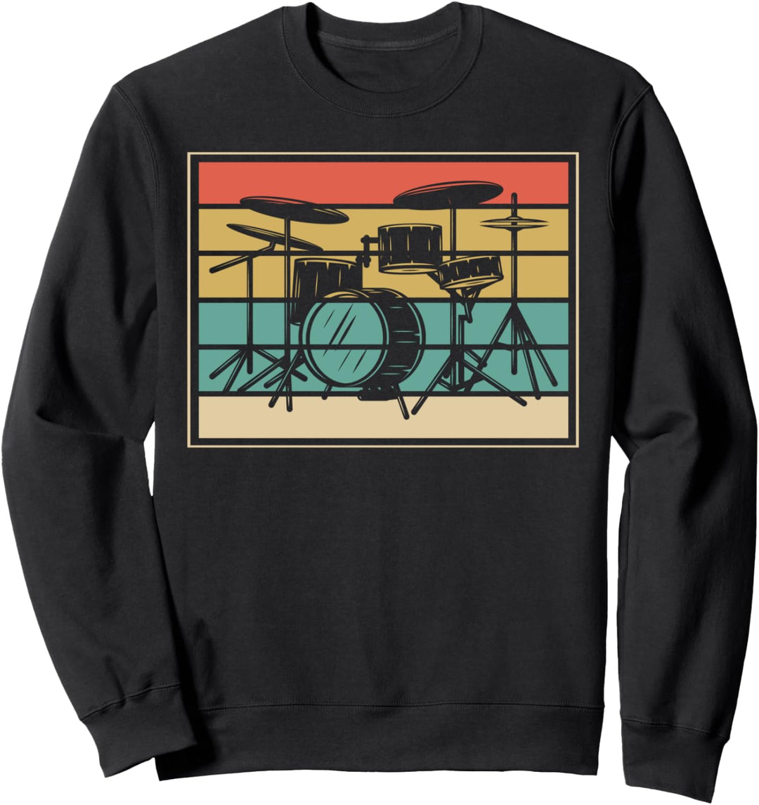 Rock Band Drummer Musik Schlagzeuger Retro Schlagzeug Sweatshirt