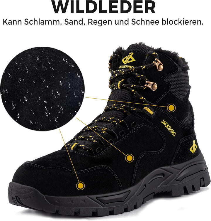 JACKSHIBO Winterschuhe Herren Winterstiefel Damen Warme Gefüttert Stiefel Wasserdicht Rutschfest Sch