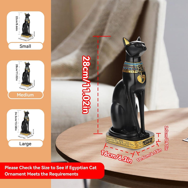 HERCHR Ägyptische Katzenstatue, Bastet-Katze Bastet Katze, Schwarze Katzenfiguren Sammler-Skulptur F