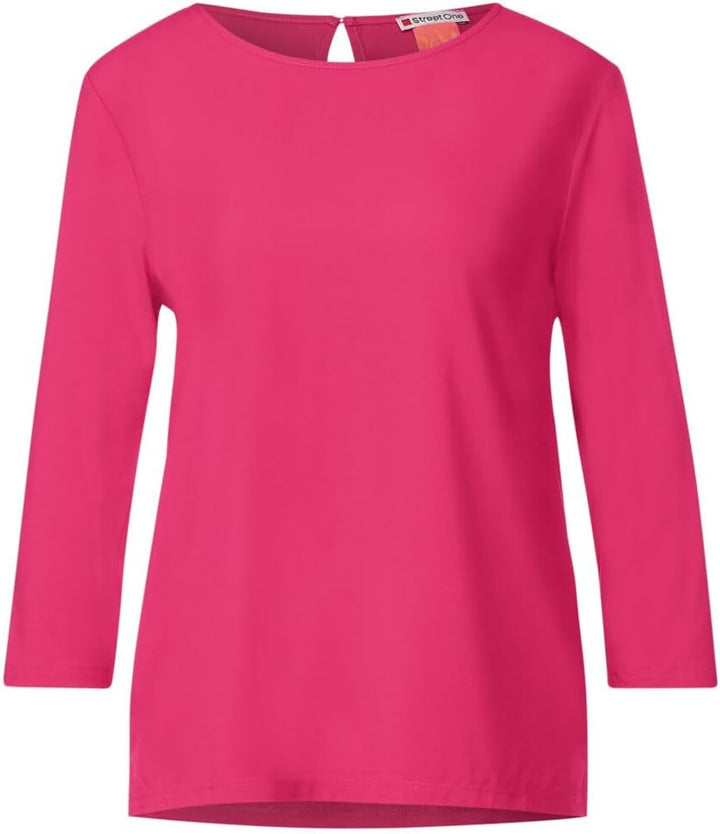 Street ONE Damen T-Shirt 3/4 Arm 40 Coral Blossom, 40 Coral Blossom