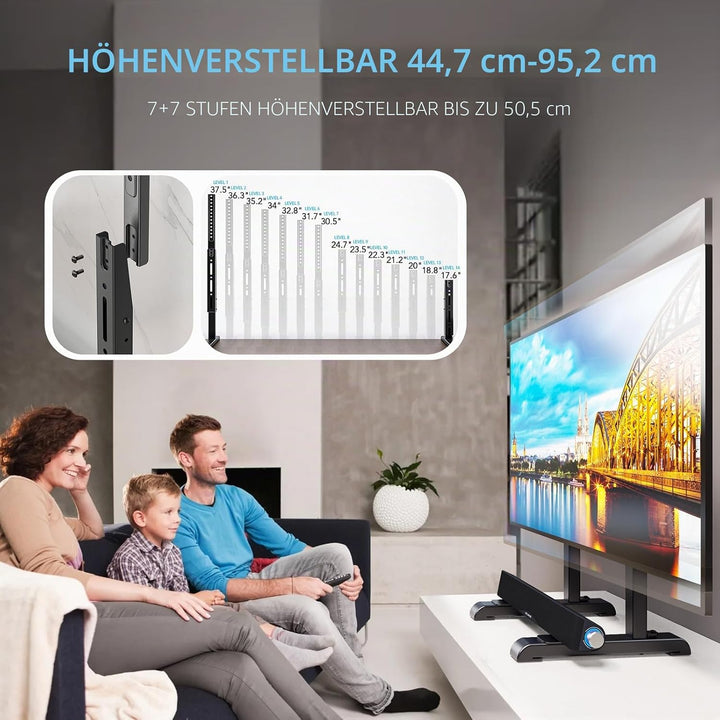 Universal-TV-Ständer, Tischplatte TV-Ständer Ersatz für die meisten 61 bis 202 cm LCD-LED-Fernseher,