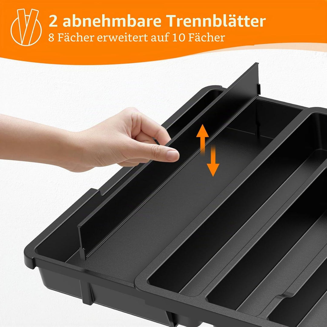 iDavosic.ly Besteckkasten für Schubladen, Erweiterbarer Besteckeinsatz für Schubladen Cutlery 0rgani