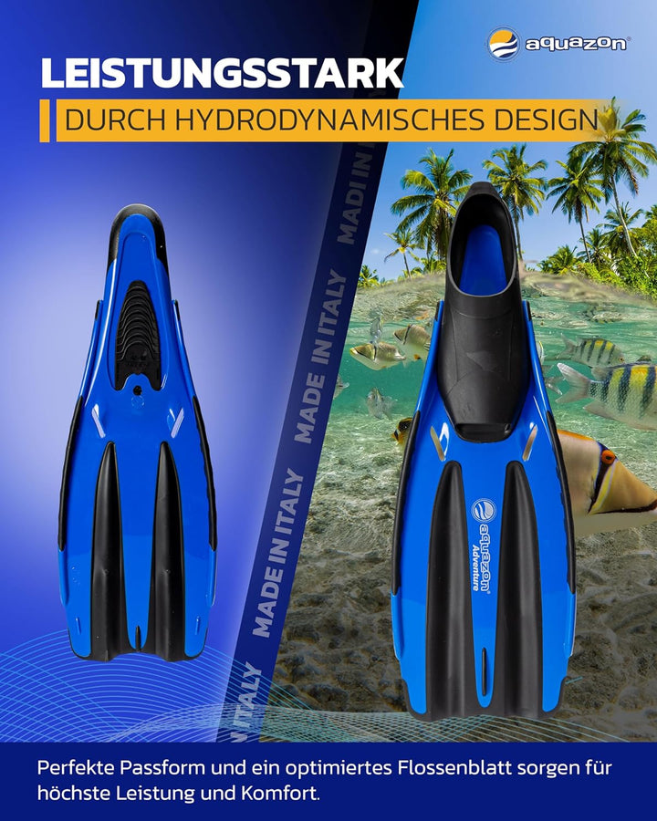 AQUAZON Adventure professionelle Flossen, Schnorchelflossen, Taucherflossen, Schwimmflossen für Erwa