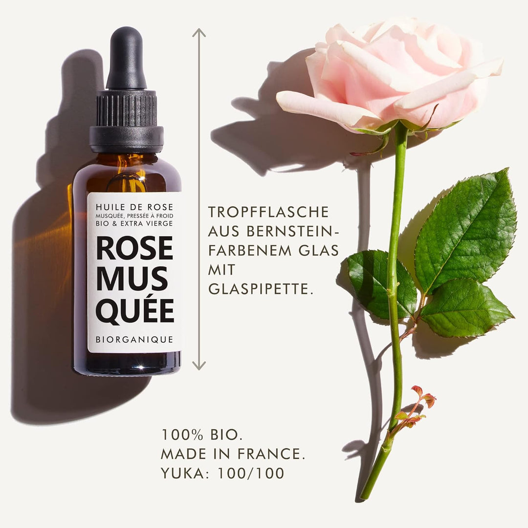 BIO Hagebuttenöl (Wildrosenöl) -100% rein, natürlich und kaltgepresst - 50 ml - Pflege für Haar, Kör