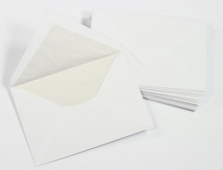 PREMIUM Briefumschläge C6 weiss, gefüttert 100/qm, 250 Stück, weiss mit Innenfutter/Seidenfutter, 25
