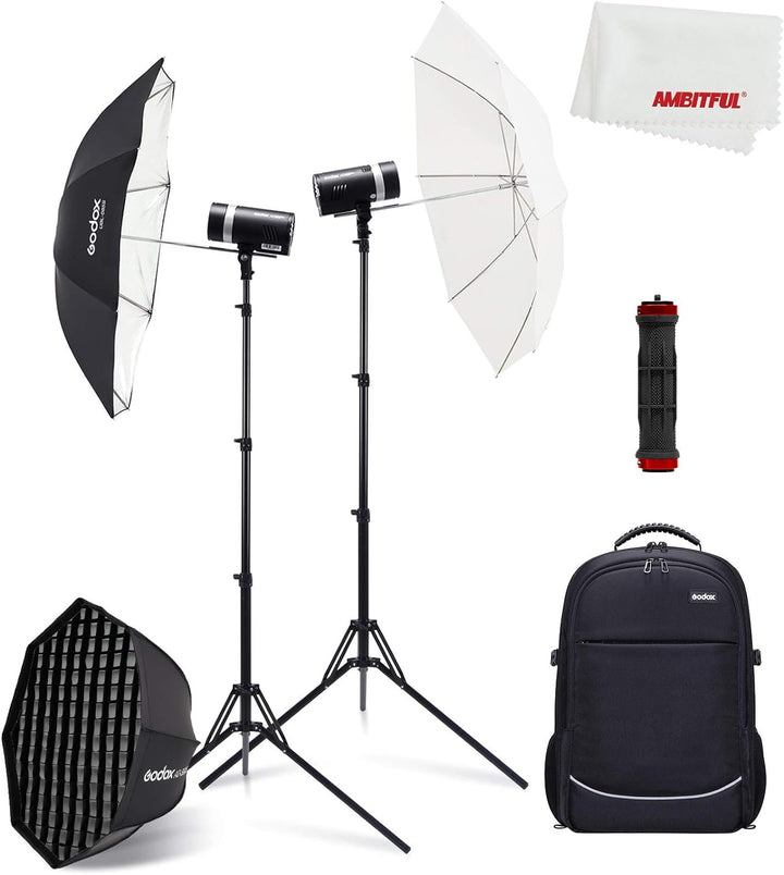 Godox AD300Pro AD300 PRO Rucksack-Kit mit Zwei Blitzen 300W 2,4 G TTL 1/8000 HSS, 0,01-1,5 Sek. Recy